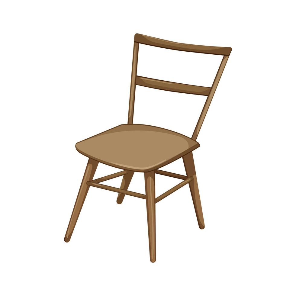 modern wooden chair cartoon vector illustration