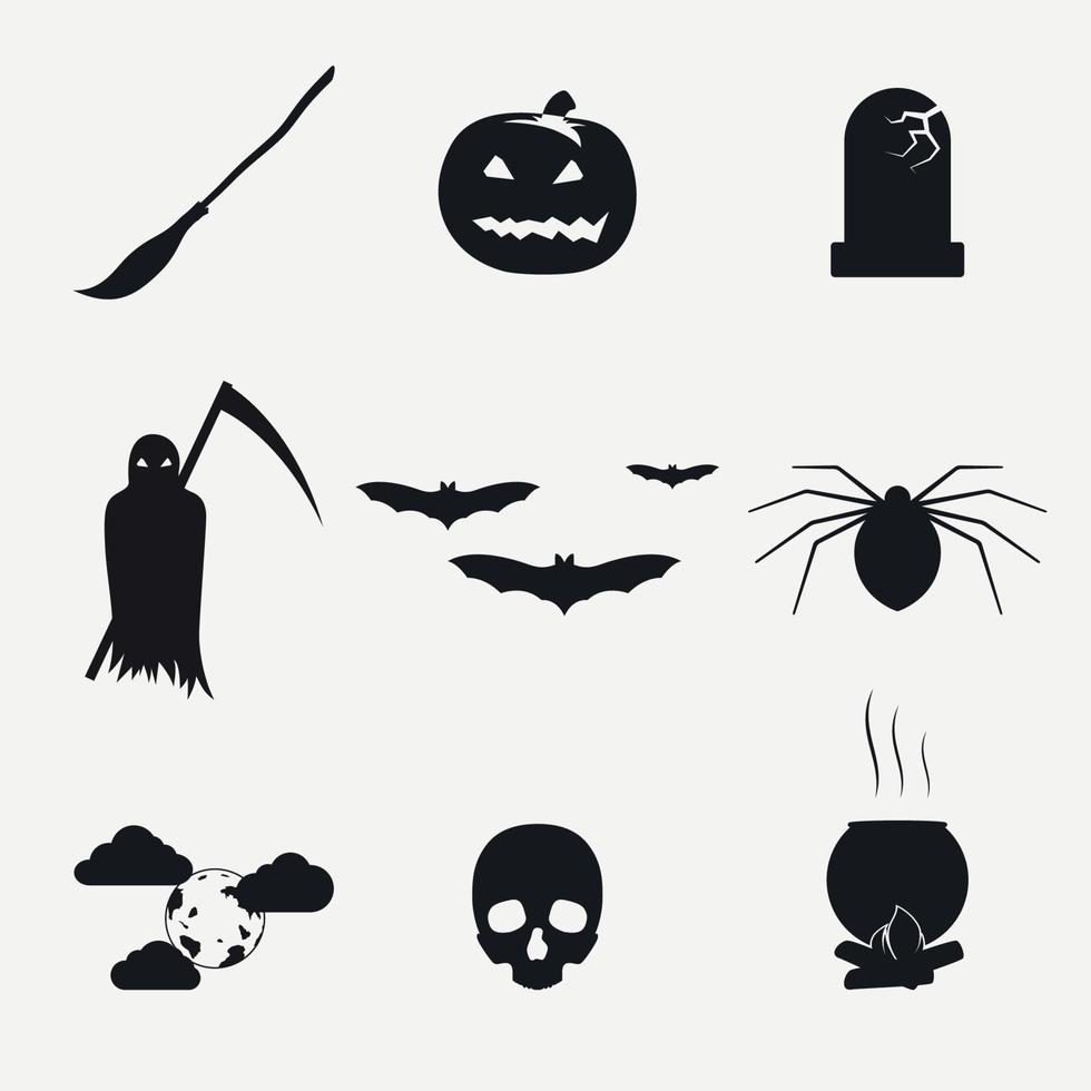 Set of isolated icons on a theme halloween vector