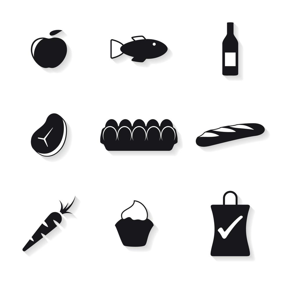 Set of icons on a theme grocery vector
