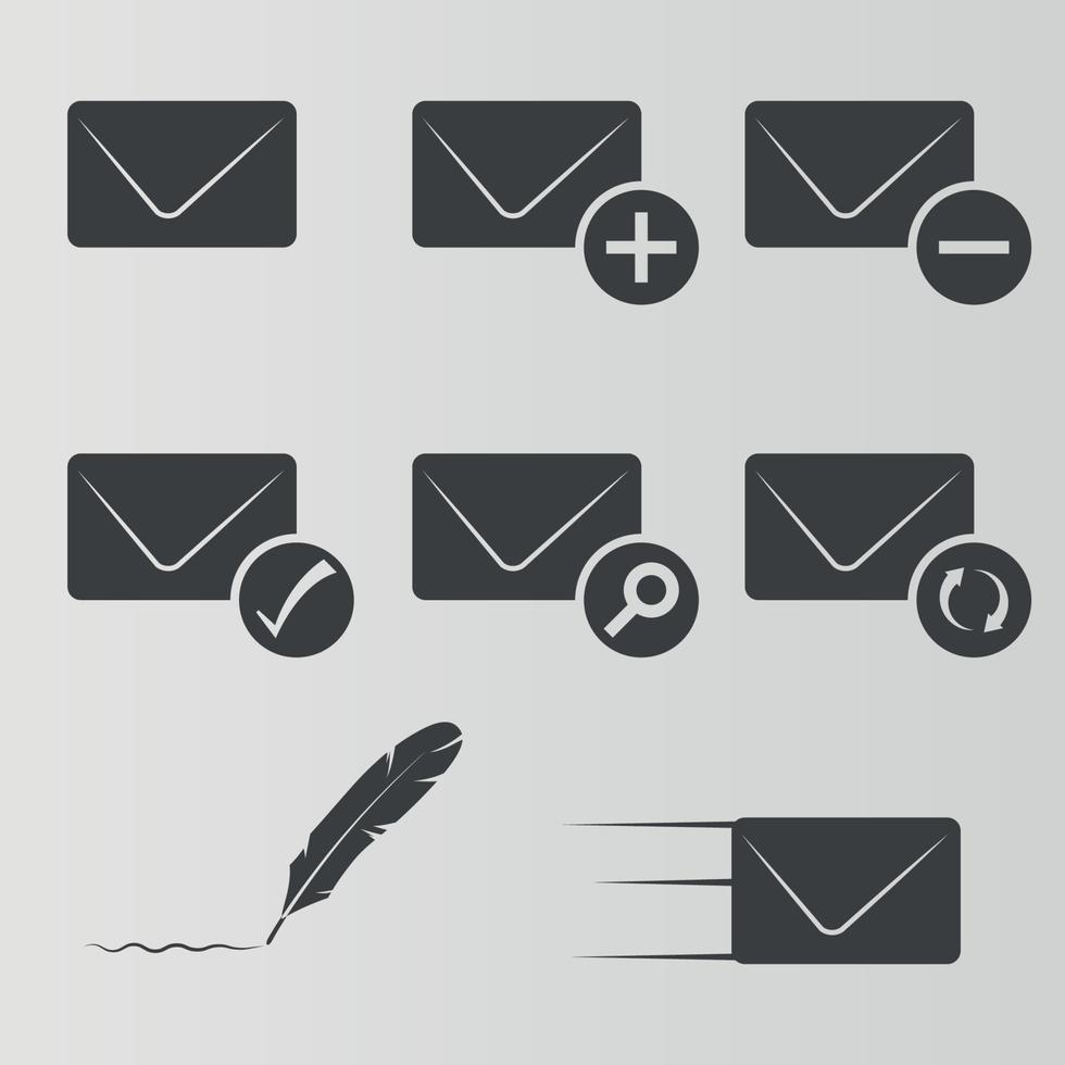 Set of isolated icons on a theme letters vector