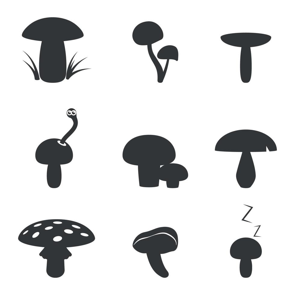 Set of icons on a theme mushrooms vector