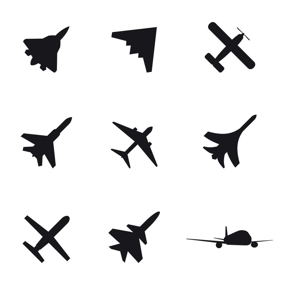 conjunto de iconos aislados en un avión temático vector