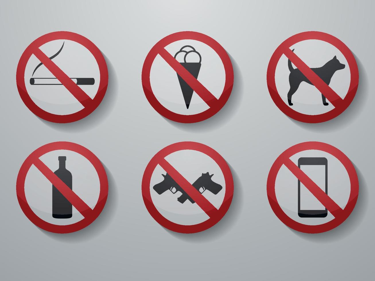Vector illustration on a theme prohibition signs