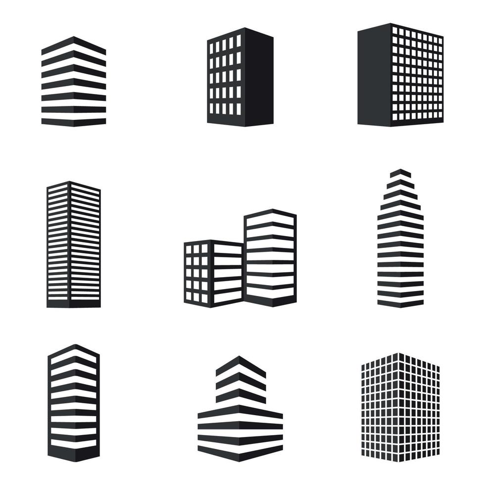 conjunto de iconos aislados en edificios temáticos vector