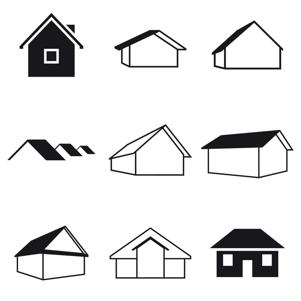Set of isolated icons on a theme houses vector