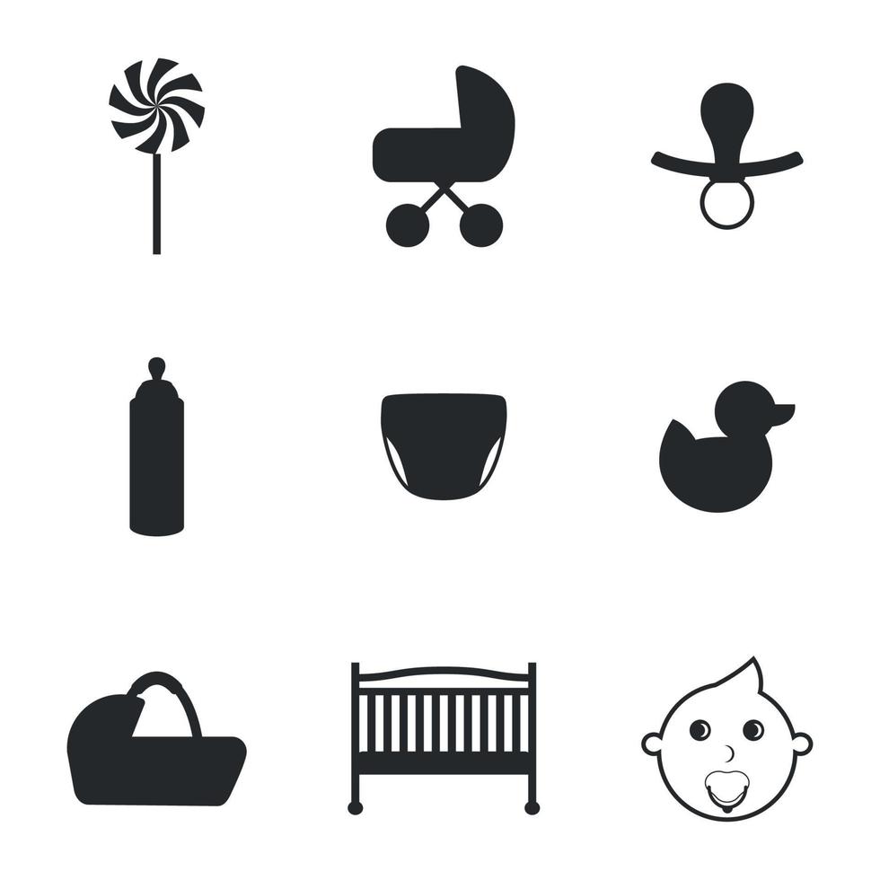 Set of isolated icons on a theme baby vector