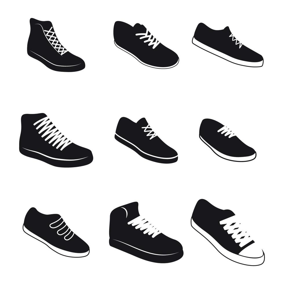 Set of isolated icons on a theme sneakers 17405406 Vector Art at Vecteezy