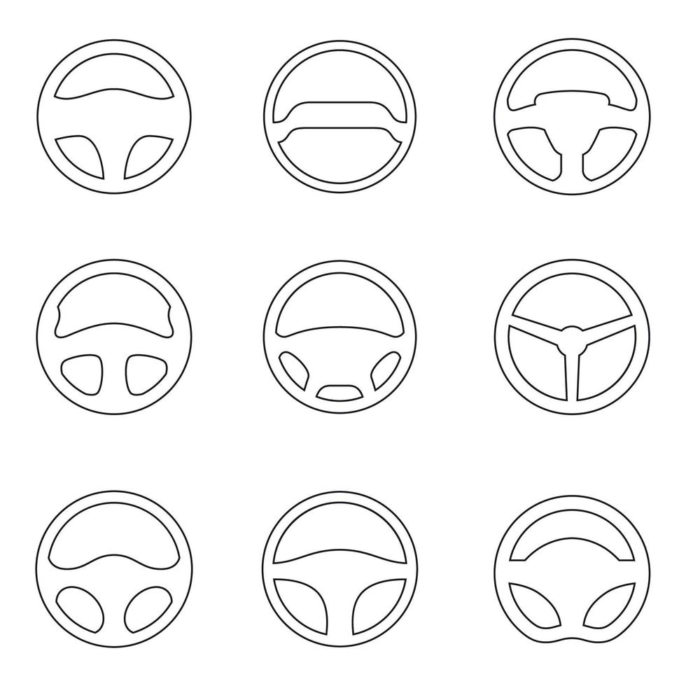conjunto de iconos aislados en un volante temático vector