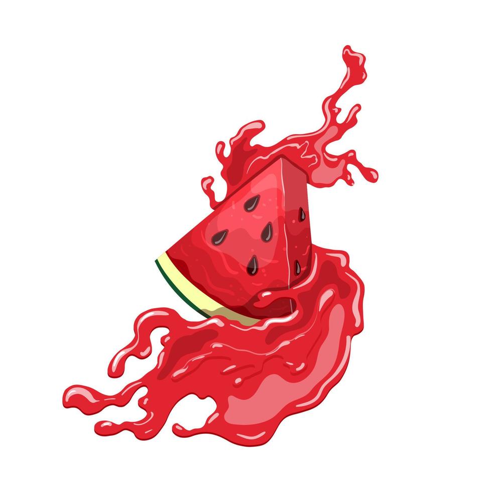 watermelon juice cartoon vector illustration