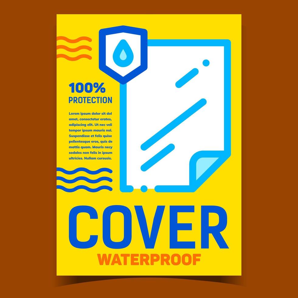 Waterproof Cover Creative Advertise Poster Vector 17405436 Vector Art