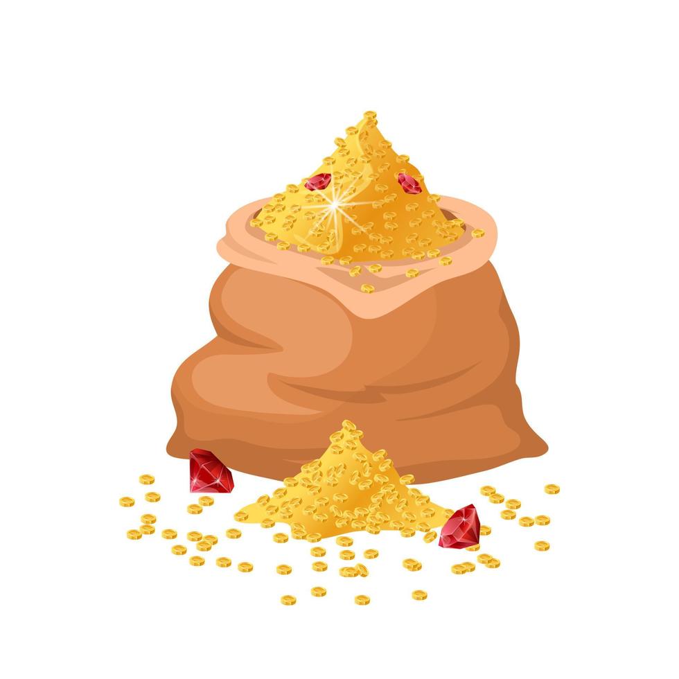 treasure gold heap cartoon vector illustration