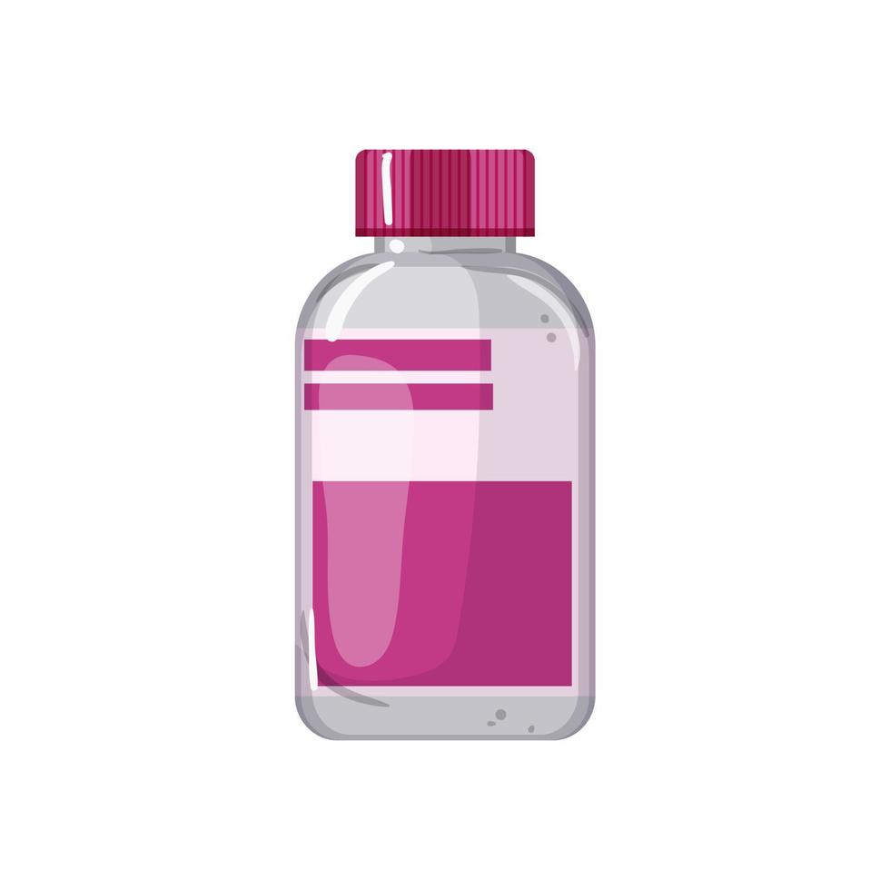 care vitamin bottle cartoon vector illustration