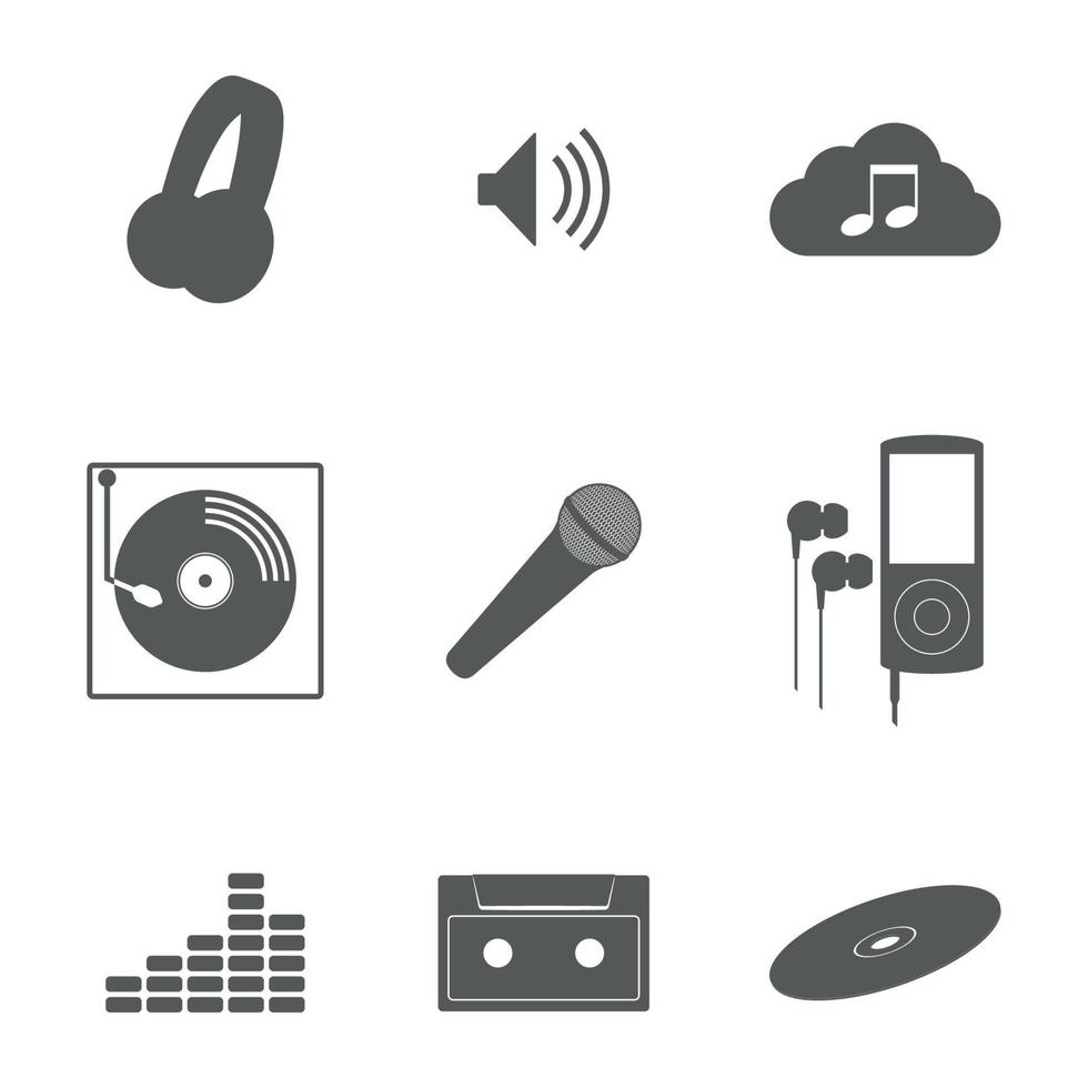 Set of isolated icons on a theme music vector