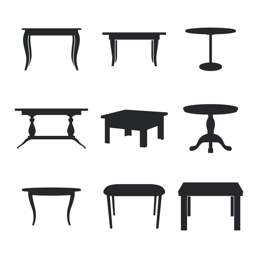 Set of isolated icons on a theme tables vector