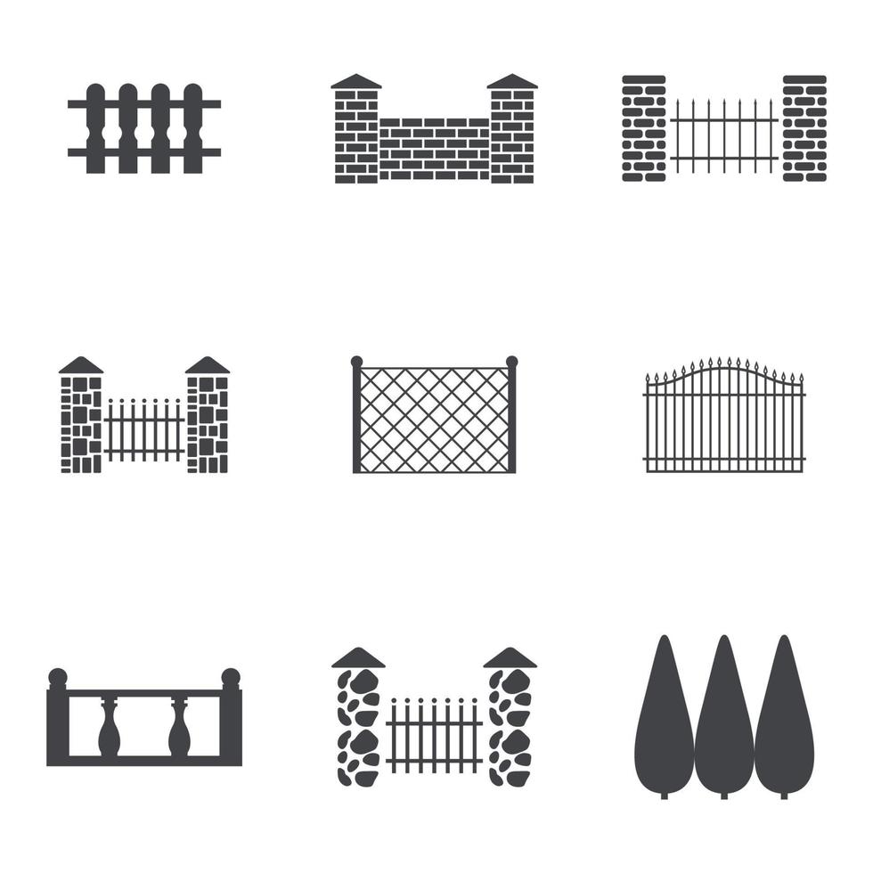 Set of isolated icons on a theme fence vector