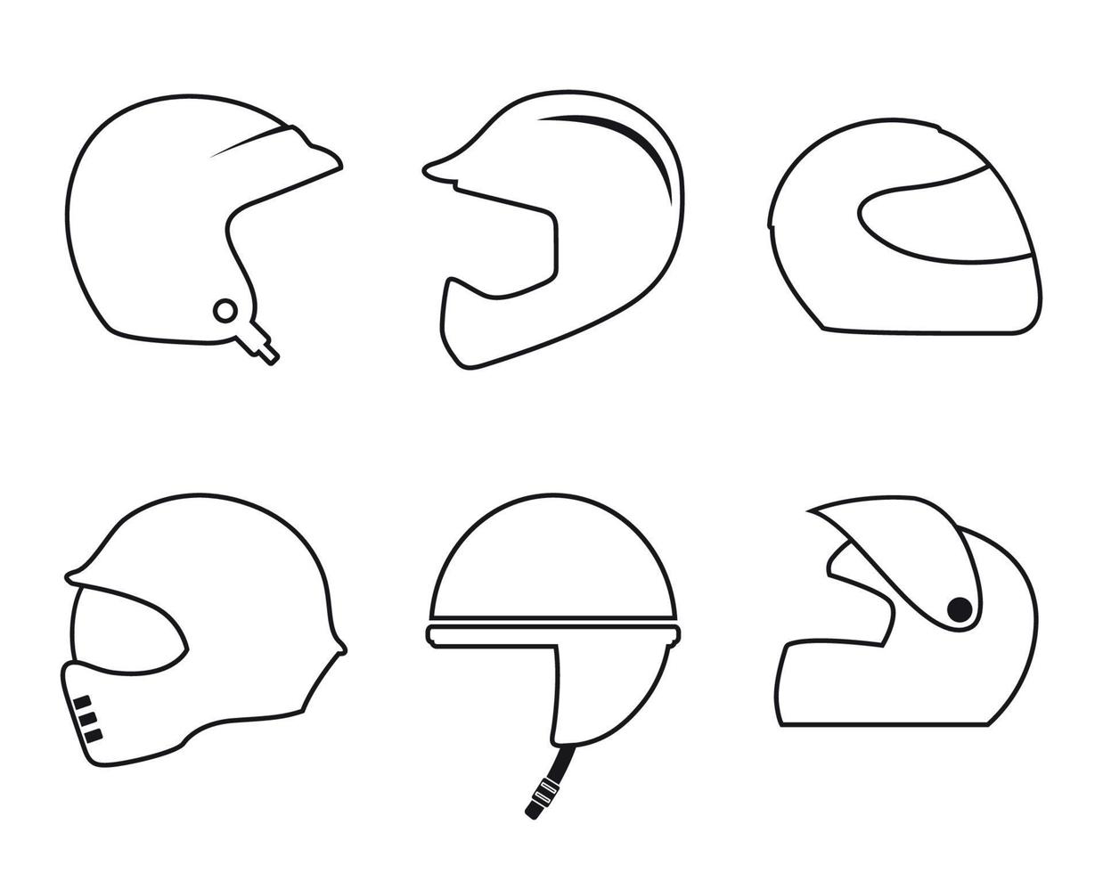 conjunto de iconos aislados en un casco temático vector