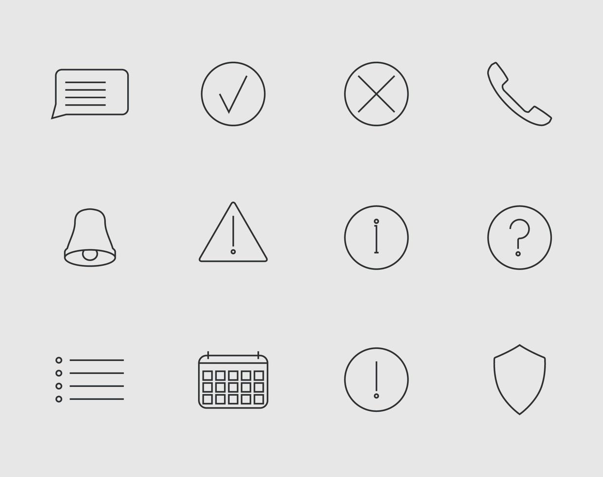 Set of icons on a theme Information and notification vector