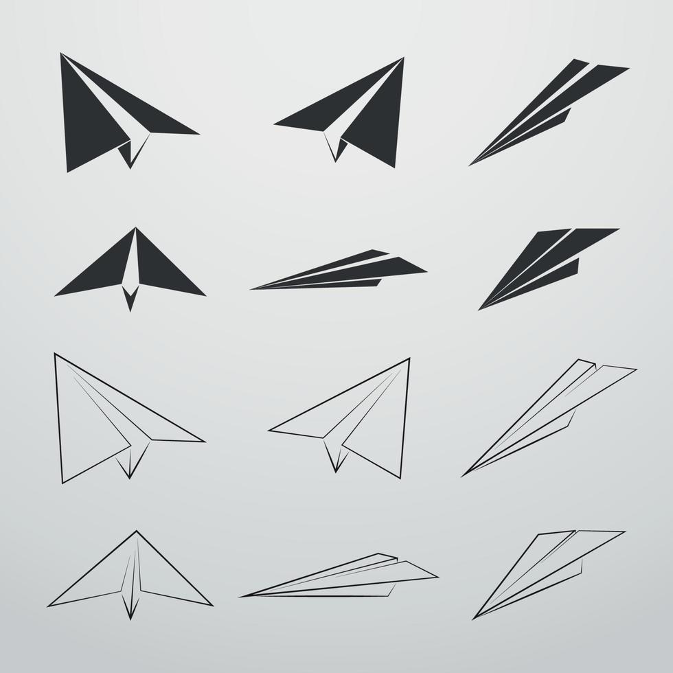 Set of isolated icons on a theme paper plane vector