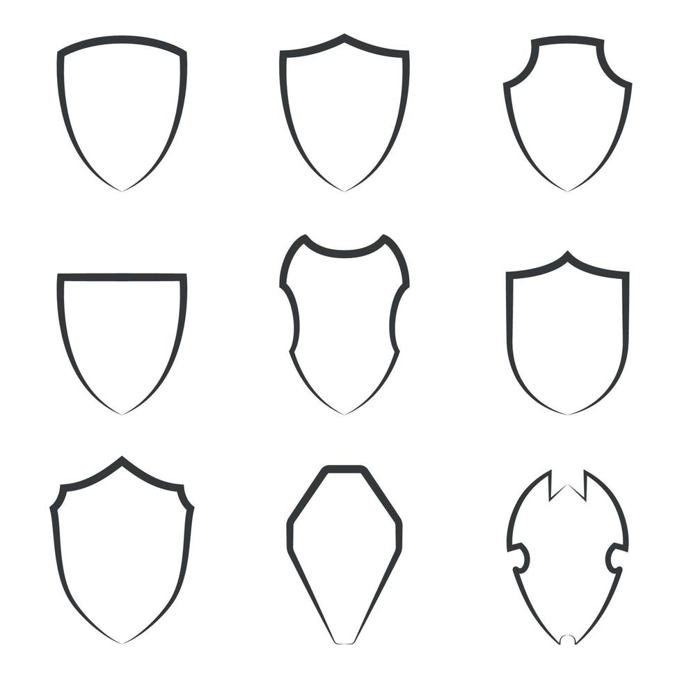 Set of isolated icons on a theme shields vector