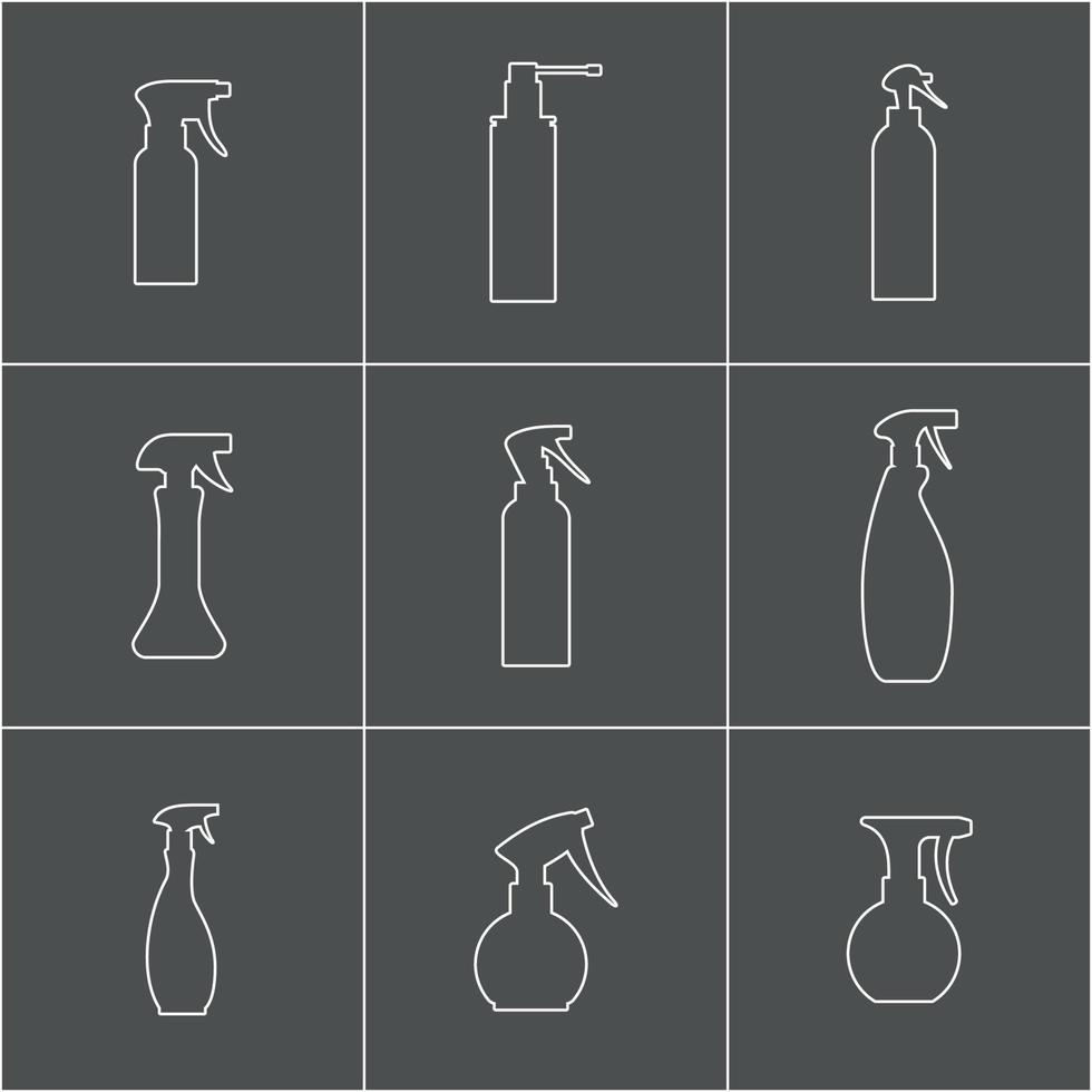 Set of isolated icons on a theme sprays vector