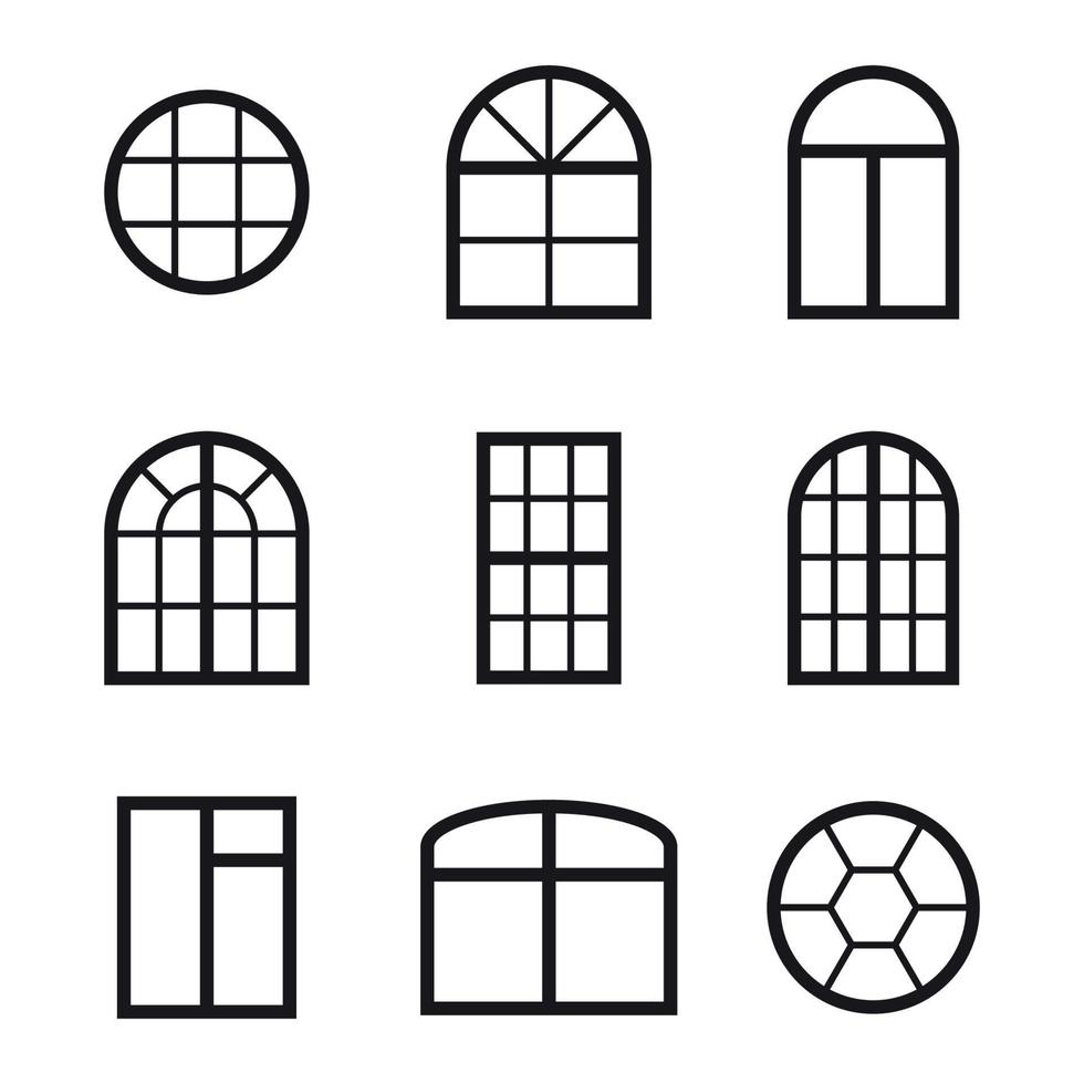 Set of isolated icons on a theme windows vector