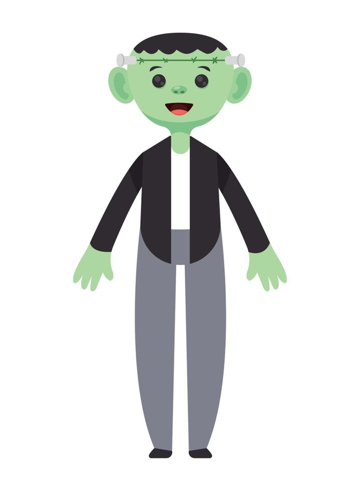 person with frankenstein costume vector