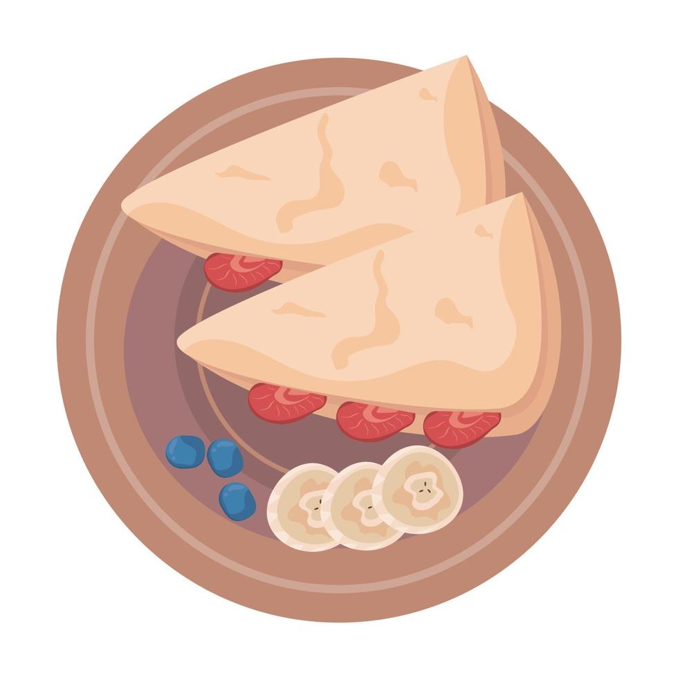 tortillas con frutas frescas vector