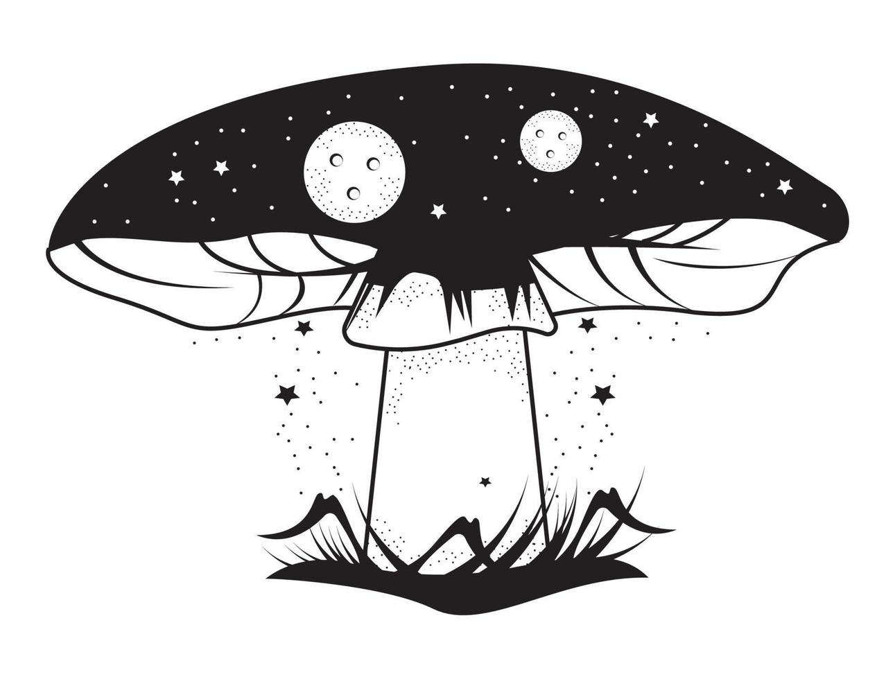 mushroom surreal space vector