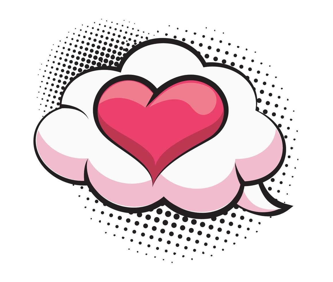 heart love in cloud vector