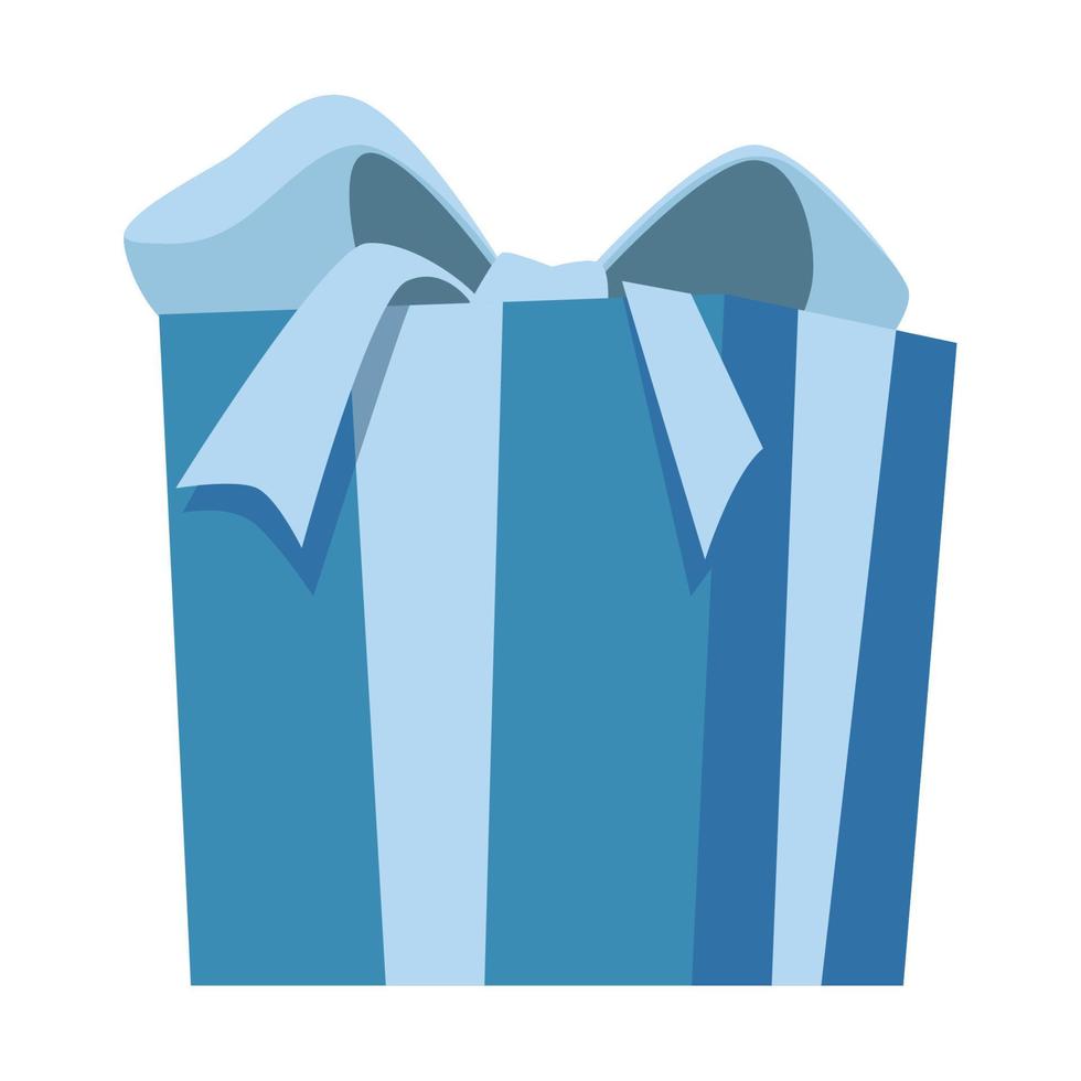 blue gift box present vector