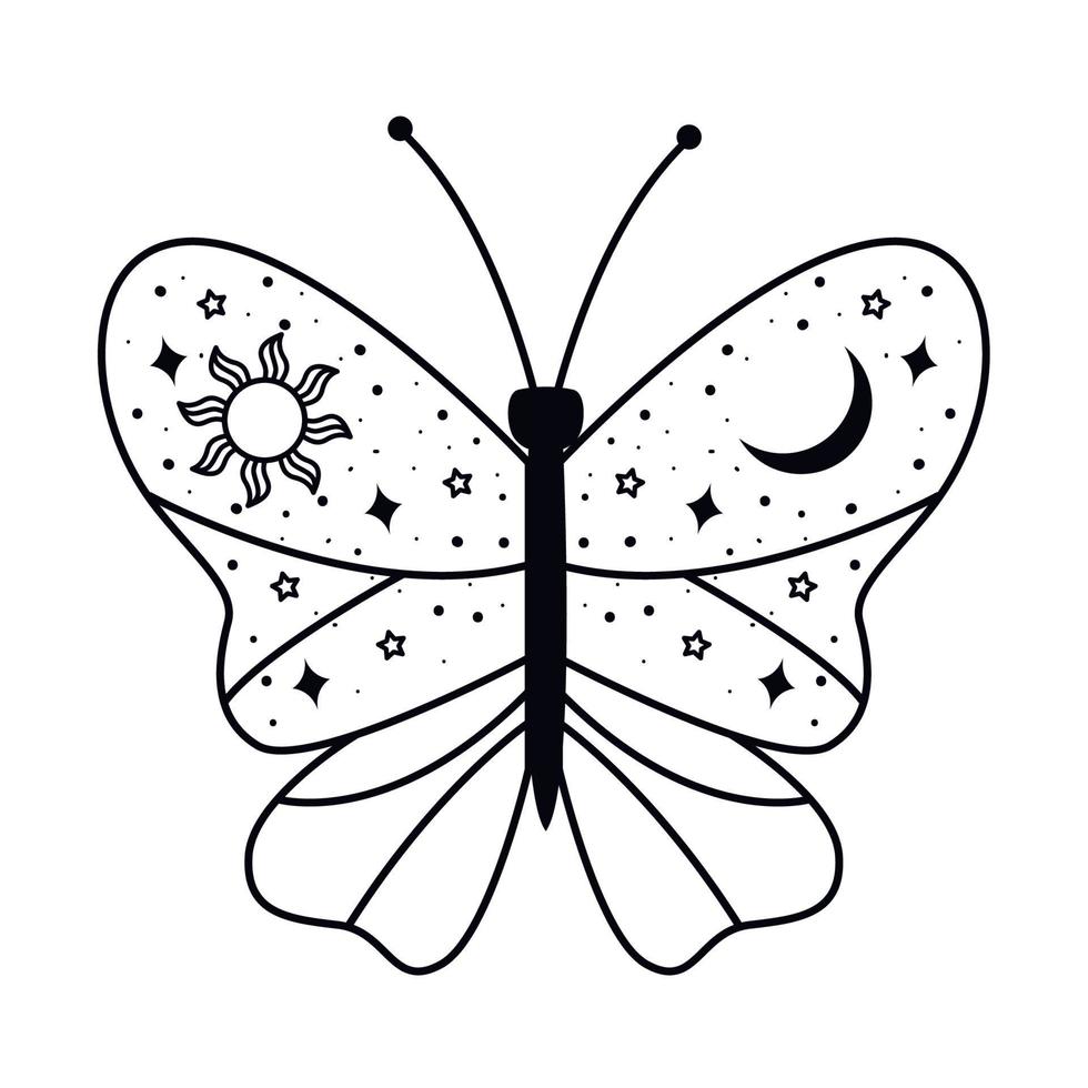 butterfly surreal astrology style vector
