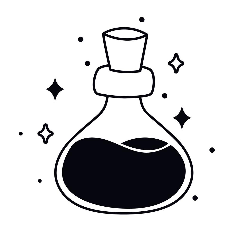 esoteric magic potion flask vector