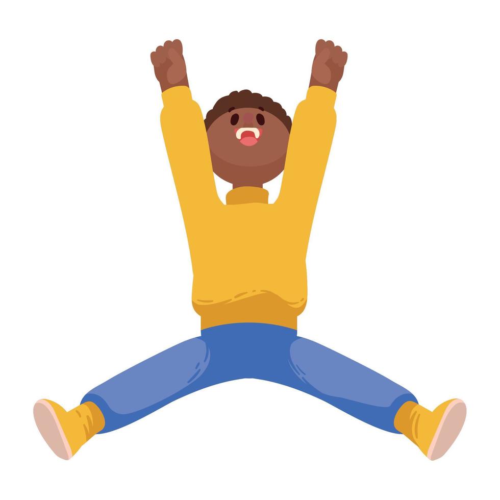 afro happy man celebrating vector