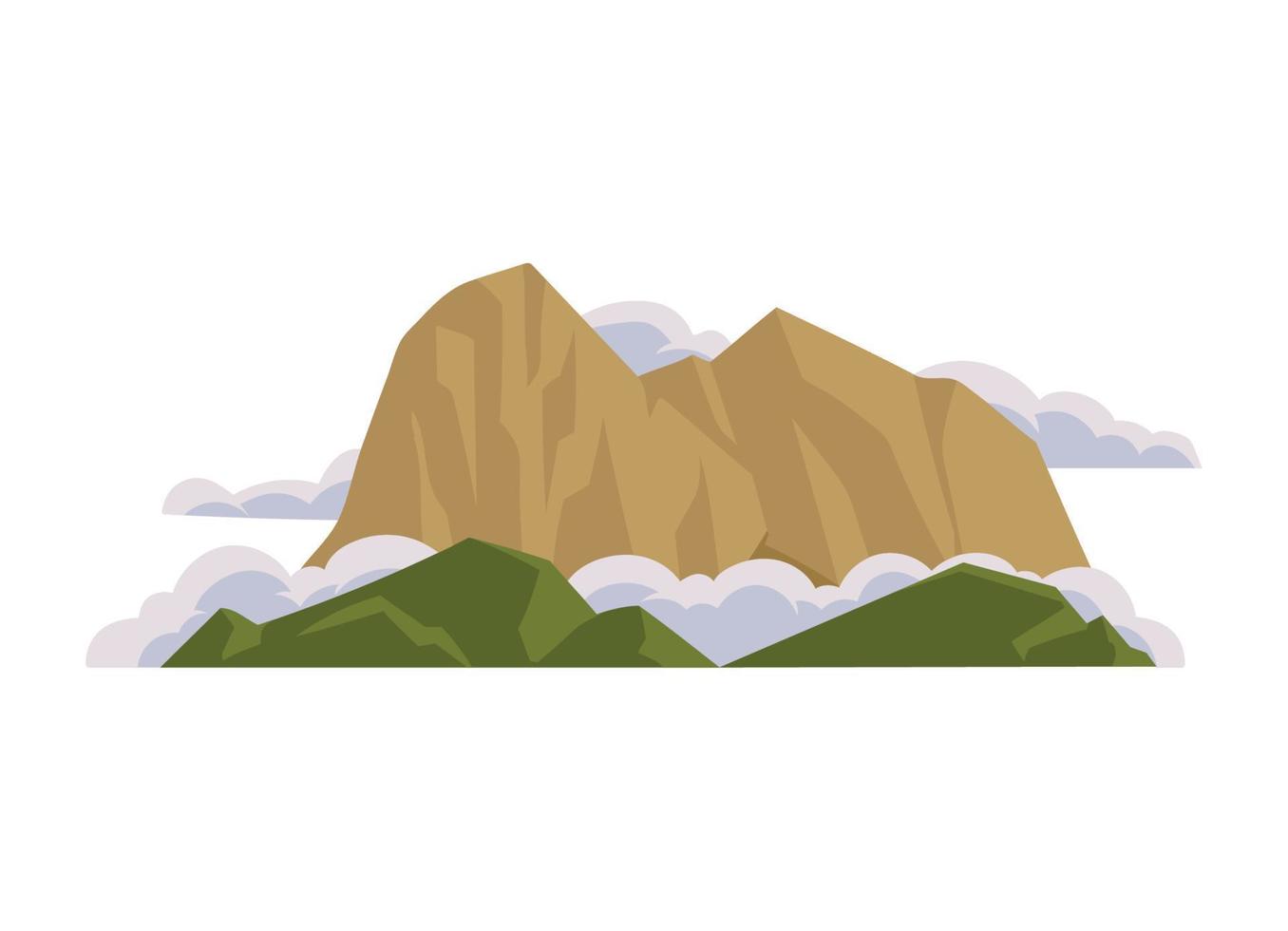 arid mountain with clouds vector