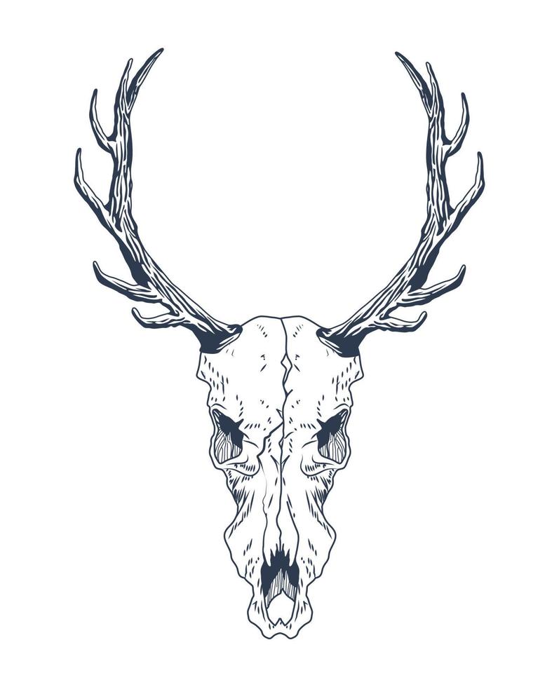 reindeer skull boho style vector