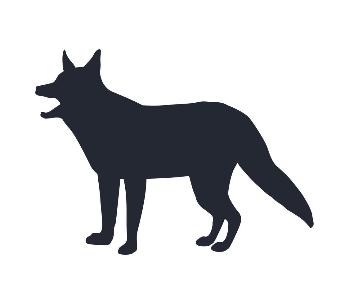 fox animal black silhouette vector