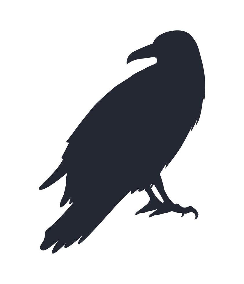 cuervo animal silueta negra vector