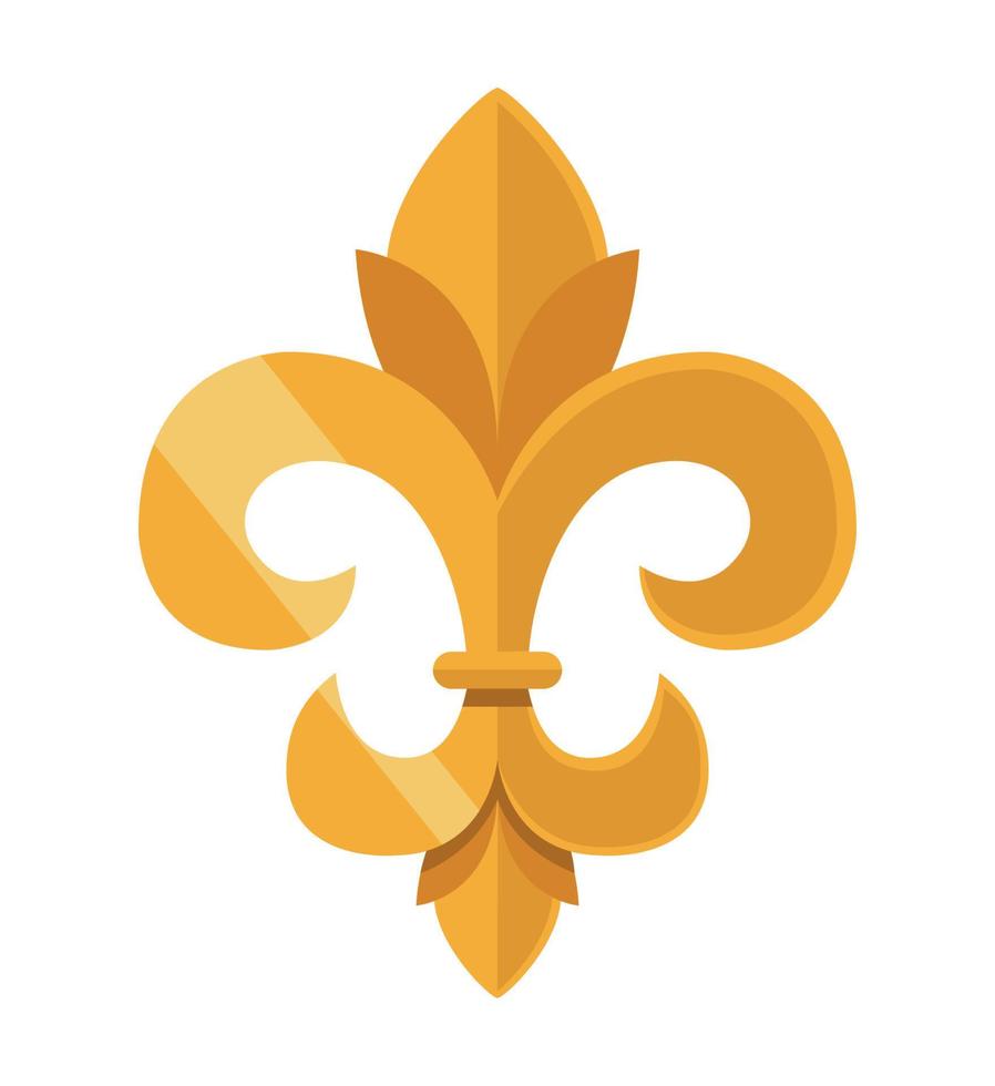 golden fleur de lys emblem vector