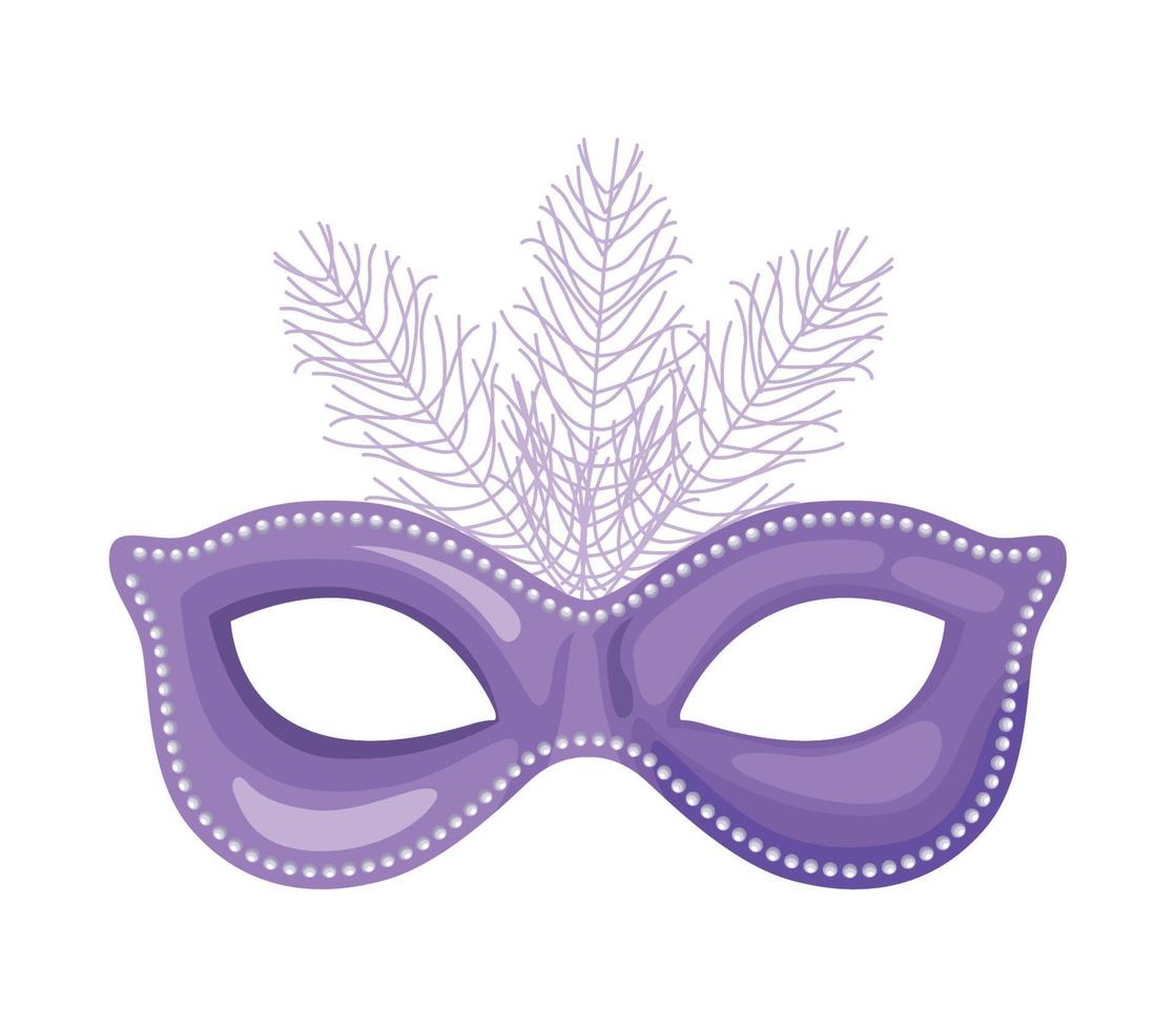 lilac mardi gras mask vector