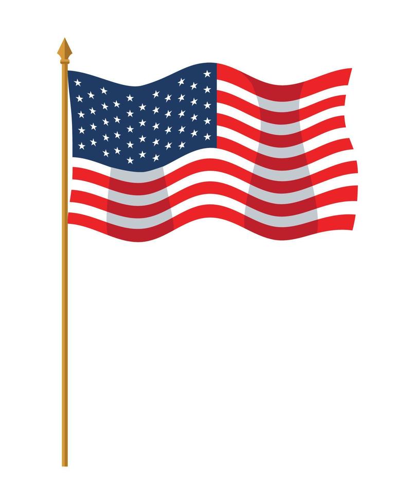 usa flag in pole vector
