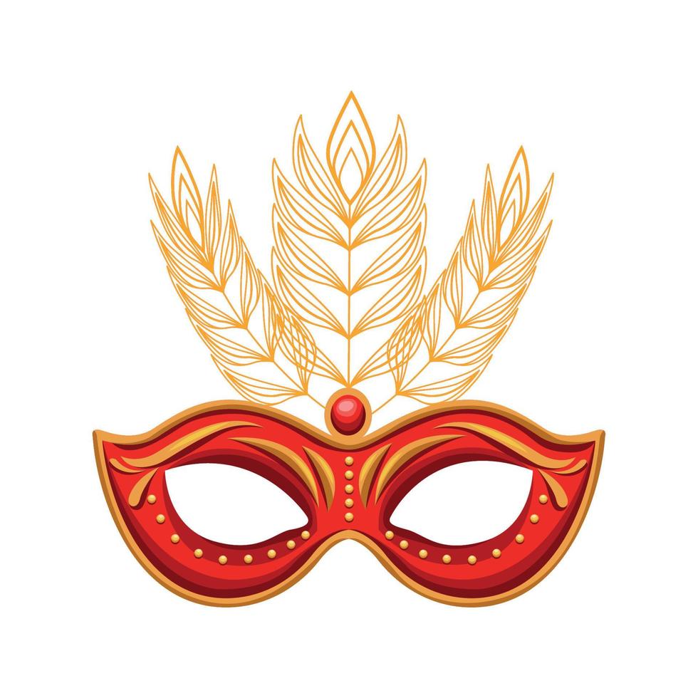 red mardi gras mask vector