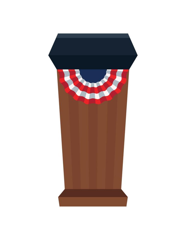 usa flag in wooden tribune vector
