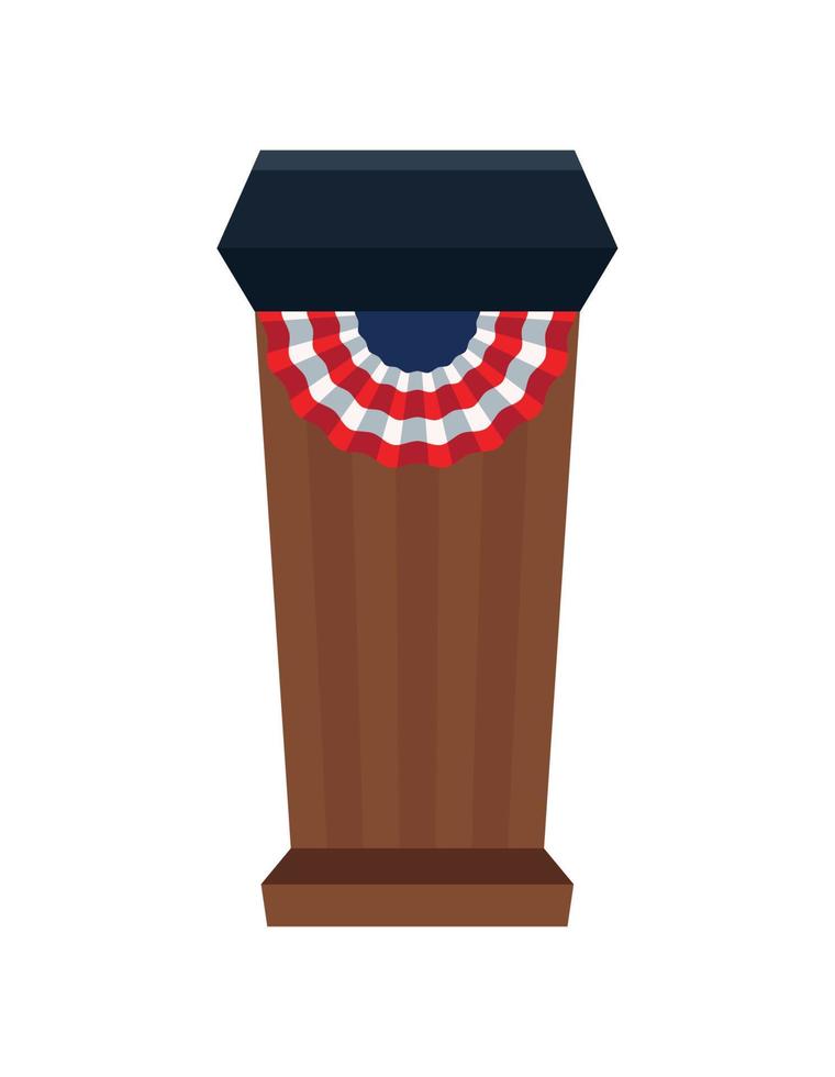 usa flag in wooden tribune vector