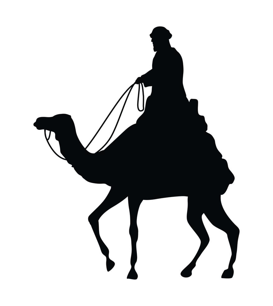 muslim man in camel vector