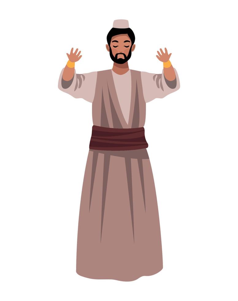 bearded muslim man vector