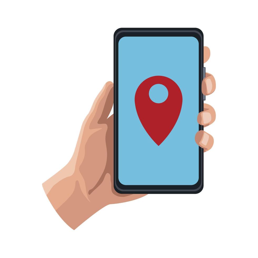 pin location in smartphone vector
