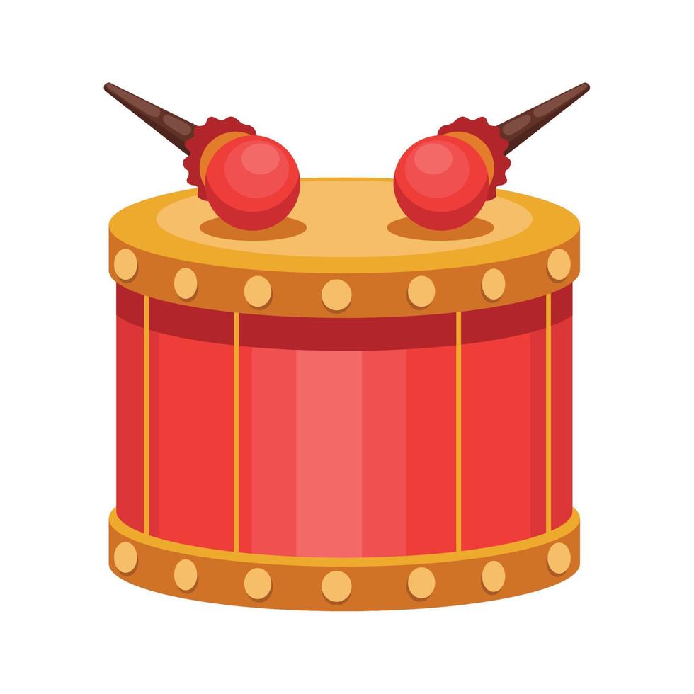 chinese red drum instrument vector