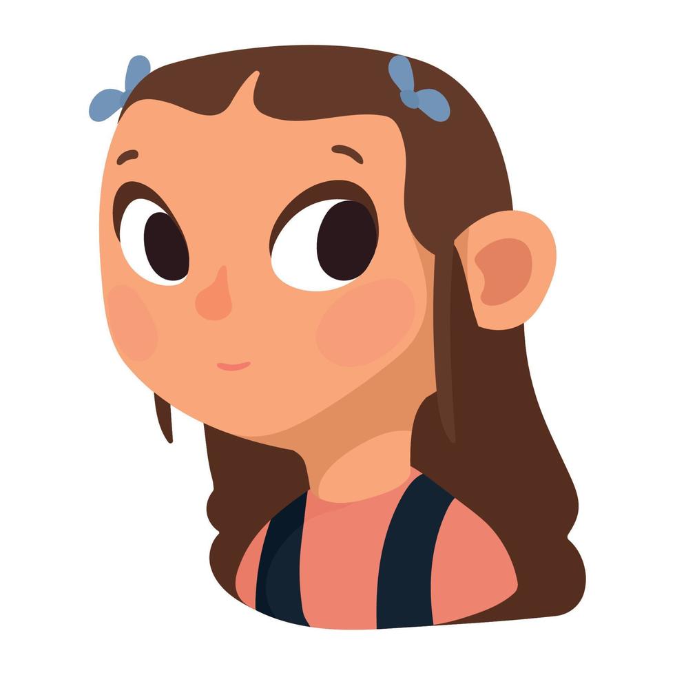 young girl thinking character vector