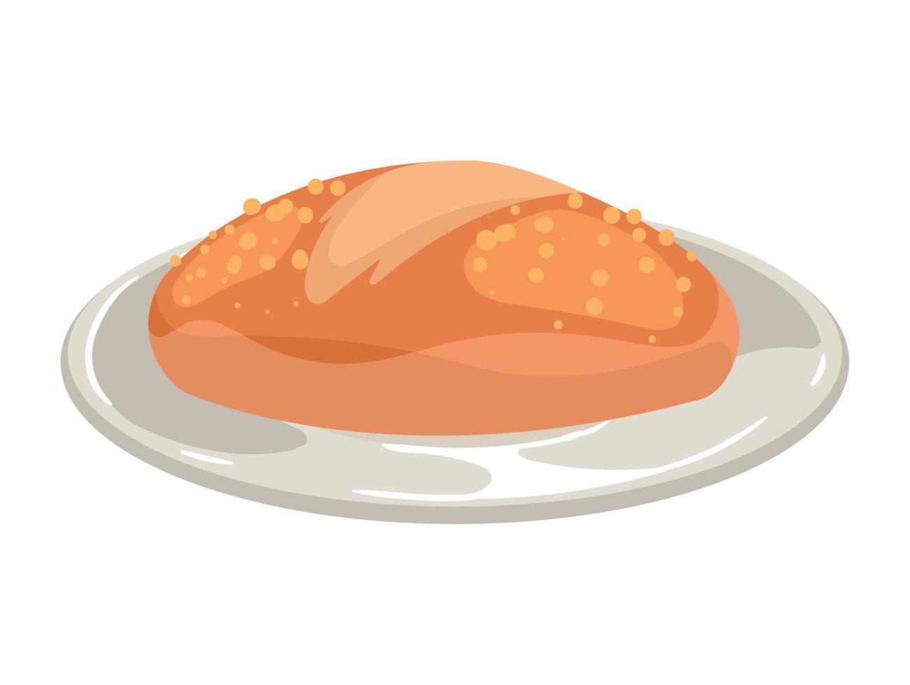 fresh bread in dish vector