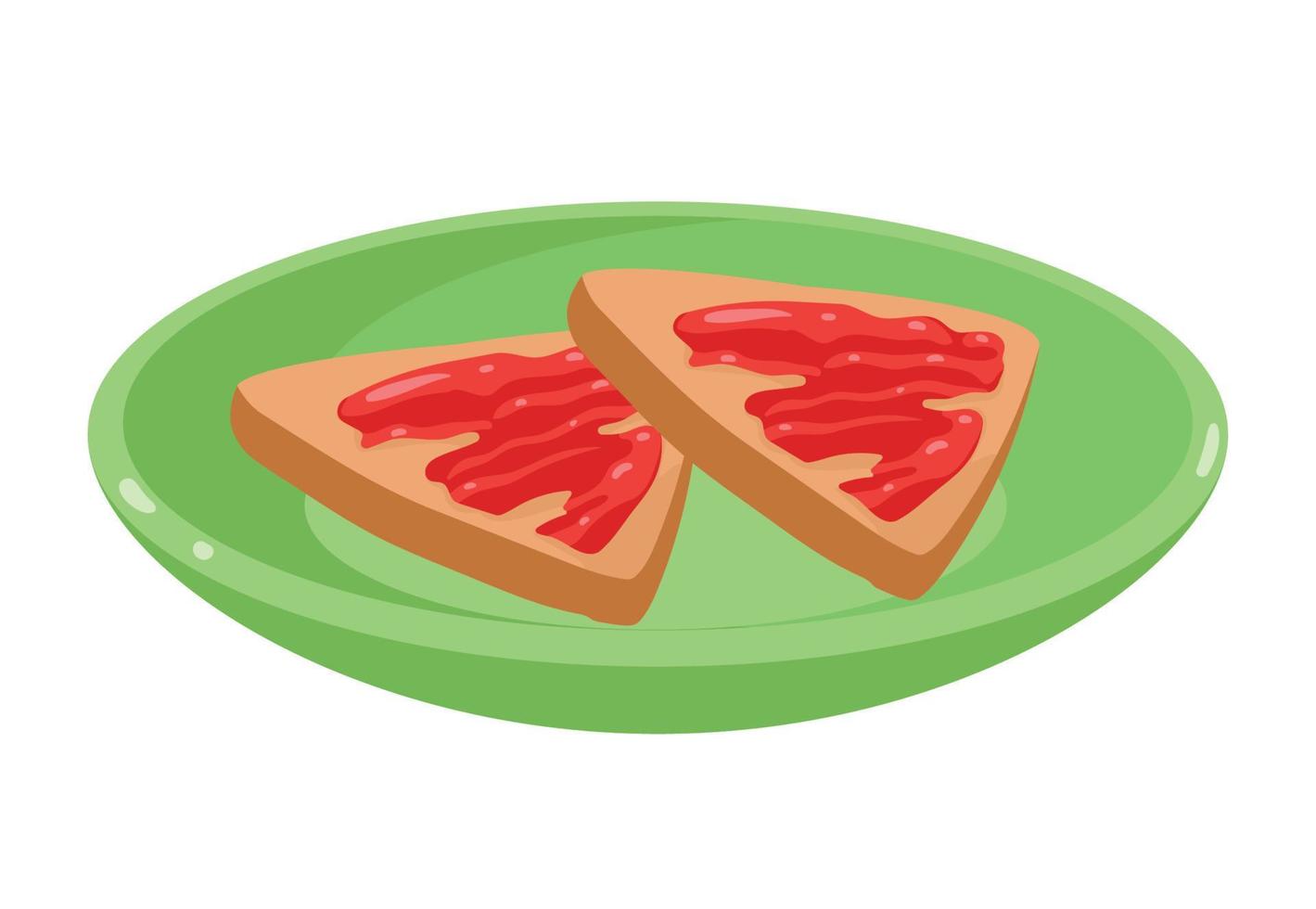 dish with bread toast vector